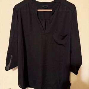 NADINE MERABI Black V-Neck Tunic Top